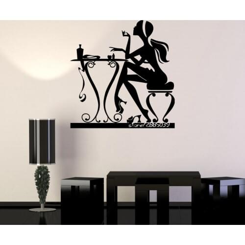 Beauty Salon Spa Nails Wall Stickers Barbershop Makeup Cosmetics Wall Sticker Available In Different Colors Wallpaper SA829