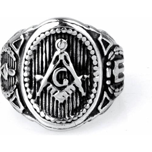 Wholesale Fashion Silver color Stainless Steel Masonic Ring for Men, master masonic signet ring, freemason ring jewelry