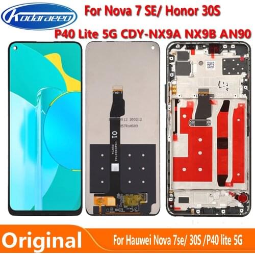 Original Display Replace 6.5"For Huawei Honor 30s CDY-AN90 Nova 7SE P40 Lite 5G CDY-NX9A LCD Touch Screen Digitizer Assembly