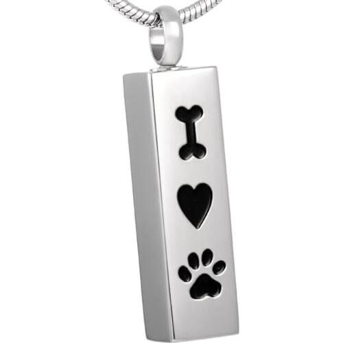 Stainless Steel Pet Paw Print Necklace Cute Animal Dog Cat Memorial jewelry Pet Lover Paw Necklace For Womens Mens