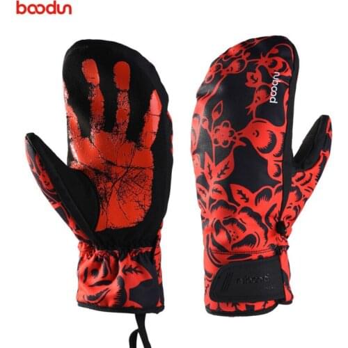 Boodun Winter Snowboard Gloves for Men Women Ski Gloves Windproof Waterproof Non-slip Skating Skiing Gloves Cotton Warm Mittens