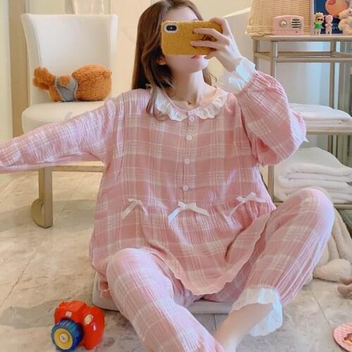 Maternity Pajamas Nursing Nightgown Pregnancy Pajamas Fashion Cotton Homewear Breastfeeding Sleepwear Maternity Nightwear