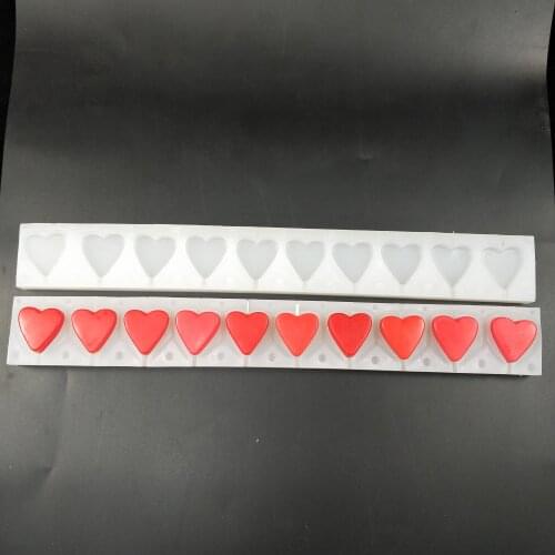 QT0283 PRZY Silicone Mold Soap Molds Gypsum Chocolate Candle Mold Soap Making Clay Resin Heart Shaped Candle Silicone 10 Holes