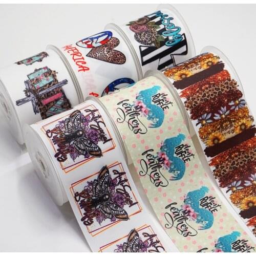 DIY Handmade Materials Printed Grosgrain Ribbon 50 Yard Per Size 52096