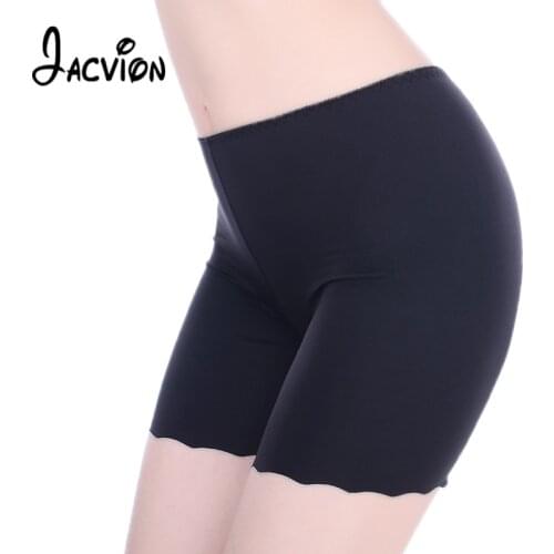 Women Safety Short Pants Seamless Summer Ice Silk Three Minute Boy Shorts Big Size Safety Underpant Female Seamless Safety Pants