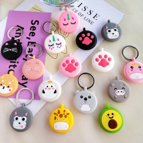 Cute For AirTag Case Locator Cute Cartoon Dog Silicone Case For AirTags Cover Tracker Dog Locator Keychain