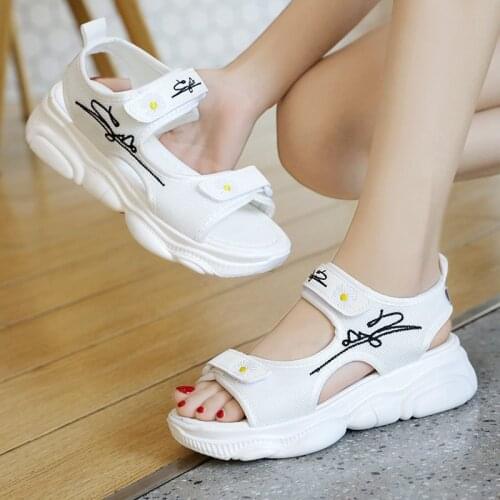 Shoes Women Slippers Sandal Girl 2021 New Summer Fashion Flat Heel Sports Sandales Femmes