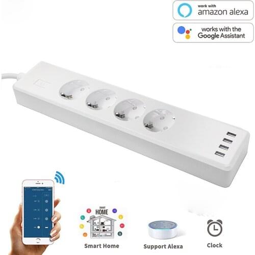 Wifi Smart Power Strip Smart Home Control Electric Socket With USB Port Works With Alexa Google Home Assistant