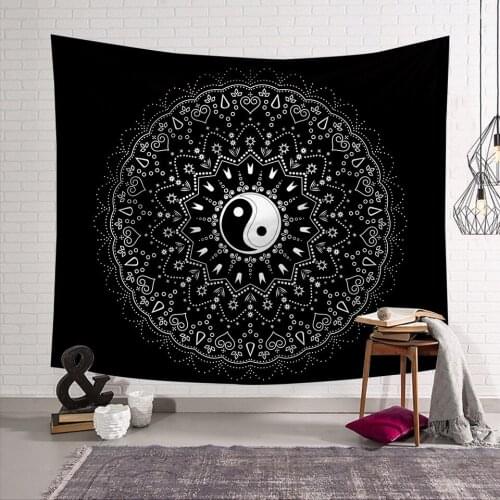Ying Yang Pattern Tapestry Living Room Wall Hanging Tapestry Dormitory Decorative Tapestry Polyester Home Decor Washable
