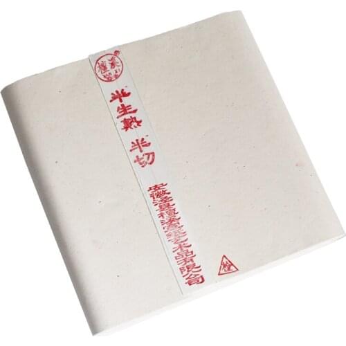 100sheets Thicken Calligraphy Paper 34*138cm Handmade Half-Ripe Xuan Paper Landscape Flower Bird Painting Seal Script Rice Paper