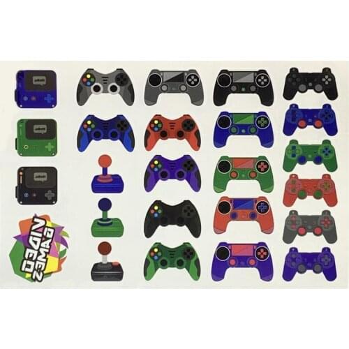 16PCS Childrens Game Console Cartoon Sticker Creative Cartoon Game Console Handle Tattoo Sticker Gift For Children