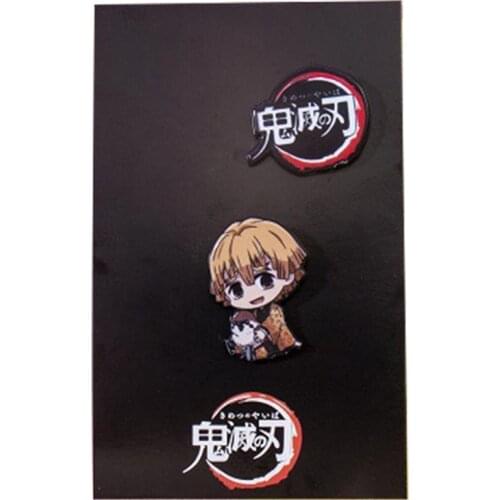 2Pcs/Set Demon Slayer Cartoon Icons Style Enamel Pin Kimetsu No Yaiba Buttons Badges Brooch Anime Lovers Denim Shirt Lapel Pins