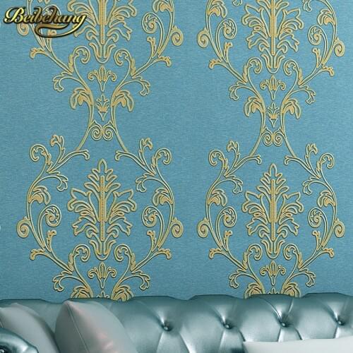 Beibehang embroidery 3d flooring Wallpaper for living room wallpaper roll papier peint sofa tv backgroumd wall papers home decor