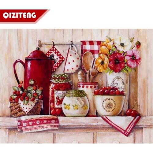 5d Full Drill Square Diamond Painting Kitchen New Arrivals Diamond Embroidery Flowers Needlework Gift Home Decoration