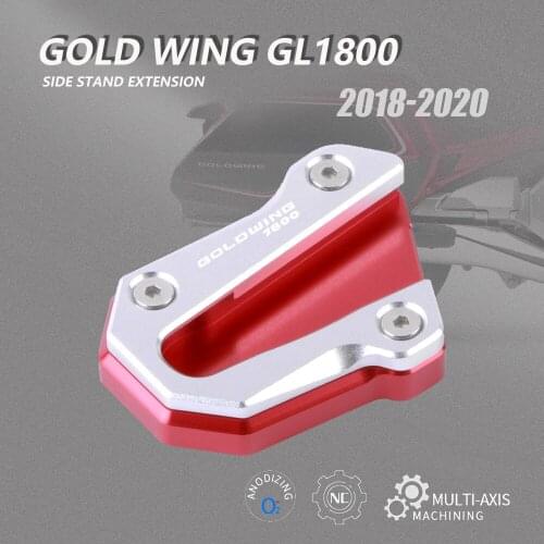 Aluminum Side Stand Extension Anti-Slip Motorcycle Kickstand Pad Plate Enlarger For Honda Goldwing 1800 2018-2020 Accessories