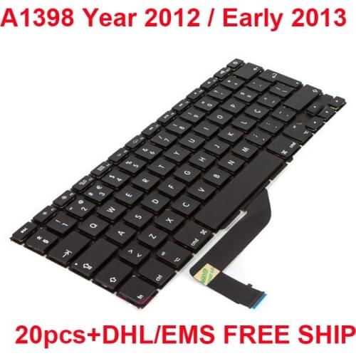 Free DHL/EMS 20pcs Brazil Brazilian Keyboard For Macbook Pro Retina 15" a1398 Portuguese Portugul Keyboard Year 2012 mc975 mc976