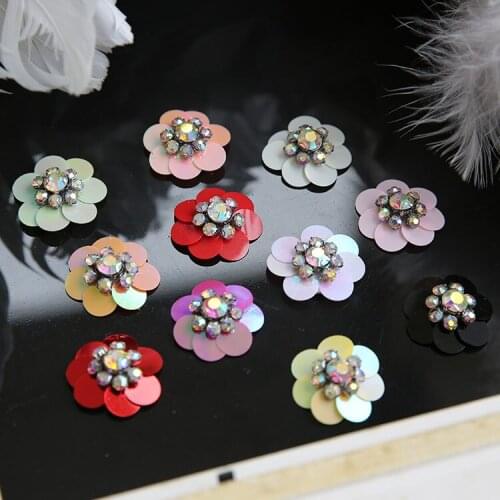 Sequins flower beaded crystal patches sewing on Shoes Bags sequined applique decoration patch Clothing accessories Apparel