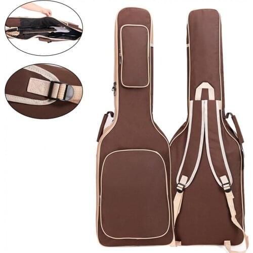 Oxford Fabric Electric Guitar Case Coffee Gig Bag Double Straps Pad 8mm Cotton Thickening Soft Cover Waterproof Backpack