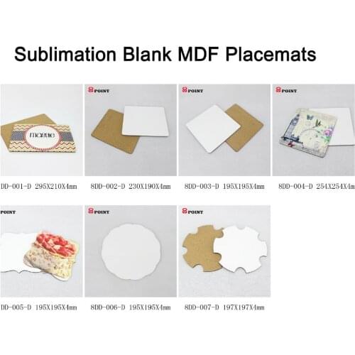10pcs/lot DIY Sublimation Blank MDF Wooden Placemat Kitchen Accessories For Dye Sublimation Printing Transfer