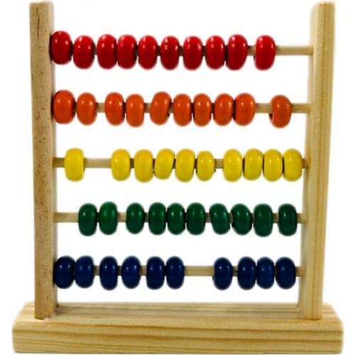 Kids 5-Row Wooden Beads Abacus Count Frame Math Learning Educational Puzzle Toy Intelligence Develop Toy