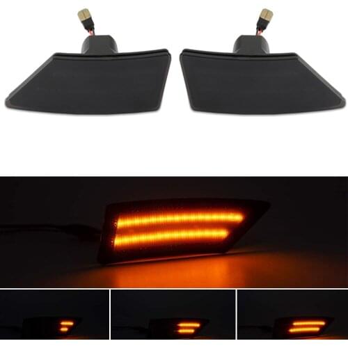 Smoked Lens Sequential Amber Led Front Side Marker Light For Ford Ranger XL XLT Lariat 2019-2020 Front Bumper Side Marker Lights