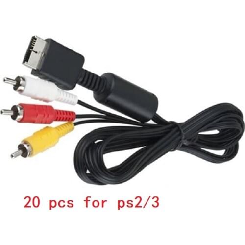 FZQWEG 20 Pcs 1.8m Audio Video To 5 RCA AV Cable for PS3/PS2 AV Component TV Video Cable for Playstation 2 3