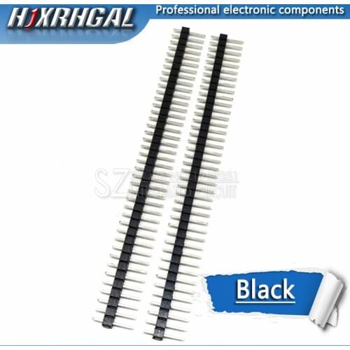 10pcs 1x40 Pin 2.54 black Round Female Pin Header connector 1*40 hole Single inline row needle seat hjxrhgal