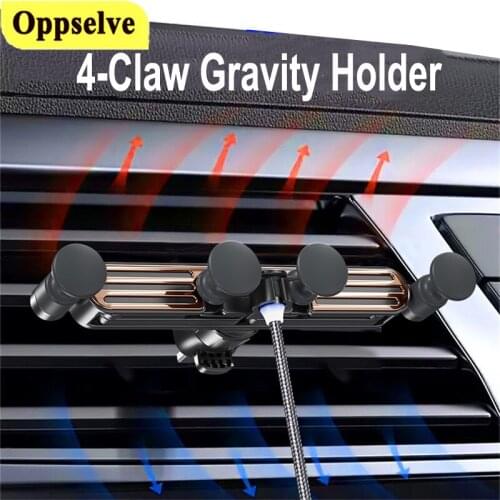 Oppselve Mini Gravity Car Phone Holder For iPhone 11 7 Samsung Huawei P40 Universal Air Vent Mount Clip Cell Mobile Phone Holder