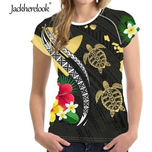 Jackherelook Hot Samoa Kanaka Maoli Turtle Hibiscus Brand Design Loose T Shirts for Girls Short Sleeve Top Tee Harajuku Clothing