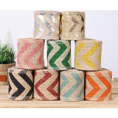 2m 6cm Width Burlap Wired Ribbons Natural Color Fabric Ribbon Burlap Craft Ribbon for DIY Bow Wreath Crafts Outdoor Decoration