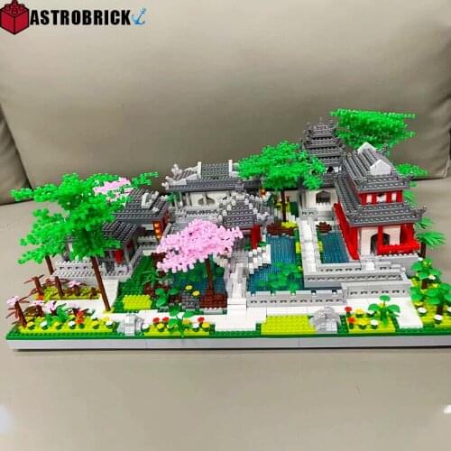 Mini Bricks Architecture Suzhou Dream Garden Aegean Model Building Blocks CIty Street View Bricks DIY Toys For Children Gifts