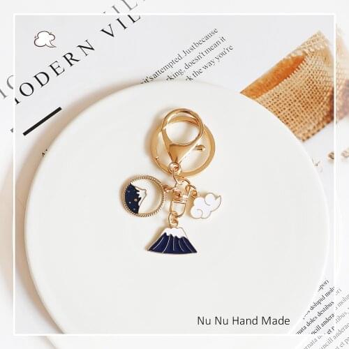 Trendy Mount Fuji Keychain Cute Clouds Airpods Pendant For Clothes Backpack Keyring Key Chains Charms Valentines Day Gift
