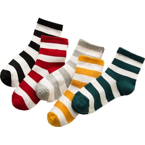 5 pairs of original night fun socks womens candy color cute stripe pattern school girls Korean summer new casual socks