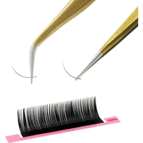 2pcs New Stainless Steel Industrial Anti-static False Eyelash Curved Straight Tweezers Makeup Tools Excellent Quality Free