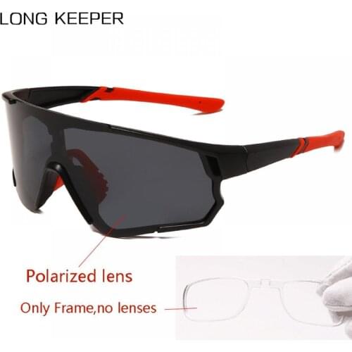LongKeeper Polarized Sunglasses Men Women Oversized Windproof Sport Sun Glasses One Peice Big Frame Goggles With Glasses Frame