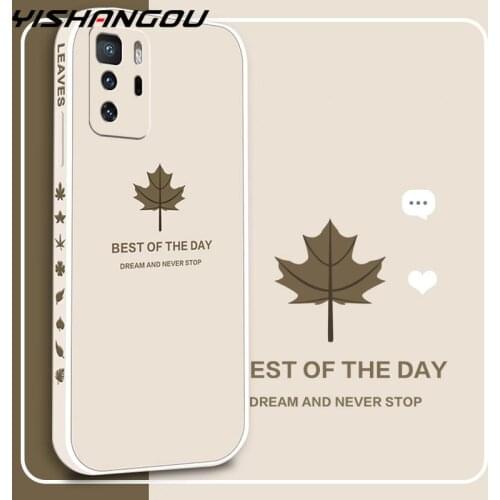 Shockproof Soft Silicone Case Cover For Redmi Note 10 8 Pro 9T K40 Poco F3 X3 GT Xiaomi 11 10T Lite Ultra Leaves Edge Cover