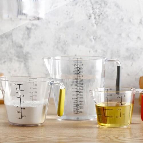 3-piece Transparent Measuring Cup High Quality Display Scale Measuring Flour Oil Salt Tools Cooking Baking Kitchen Accessories
