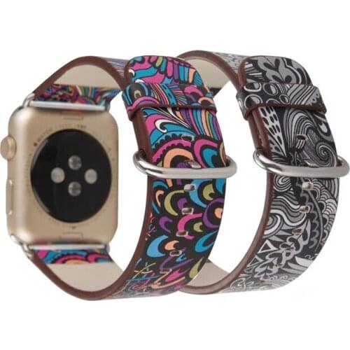 National Belt leather loop For Apple Watch Band Strap for iwatch 38mm 42mm 40mm 44mm Series 5 4 3 2 1