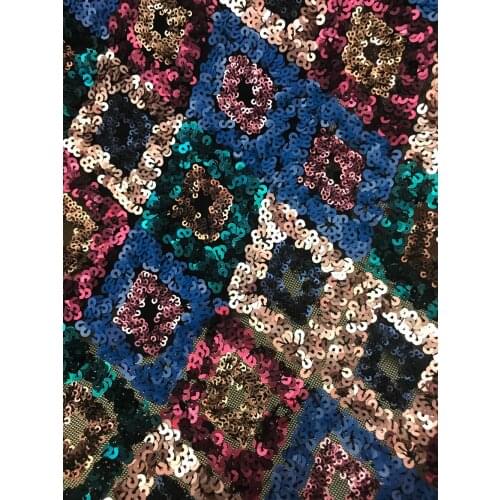 5yards luxury embroidery sequins lace fabric best quality ZH-121130 newest tulle mesh lace for sawing dress