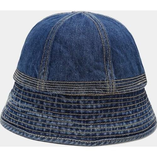 Bucket Hat Women Teenagers Washed Jeans Fabric Spring Summer Sun Beach Men Blue Durable Cap Outdoor Accessory