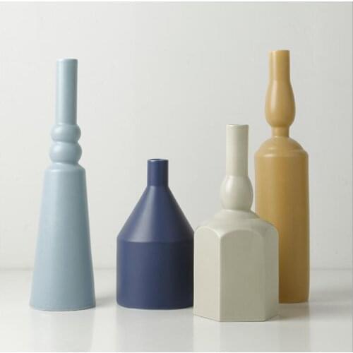 Modern Morandi Ceramic Vase Ornaments Art Home Livingroom Flower Arrangement Furnishing Crafts Coffee Table Figurines Decoration