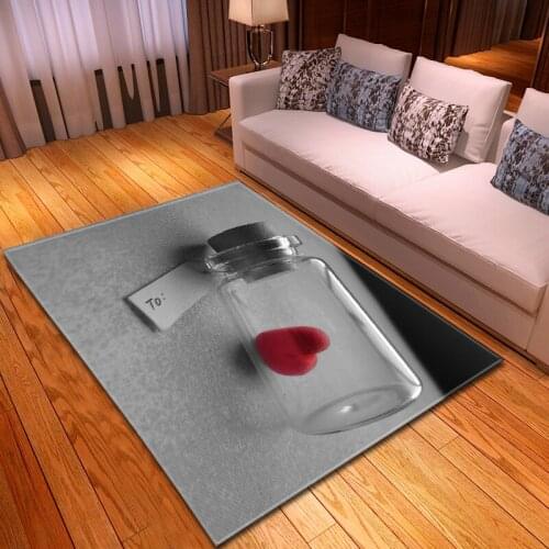 Modern Simply Rose Living Room Carpet Romantic Valentines Day Corridor Carpet Soft Anti-slip Bedroom Bedside Balcony Area Rug