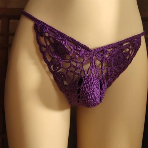 2020 Unisex Sexy thong mens underwear Crochet sexy G string swimming shorts Super sexy man sunbathing Thongs