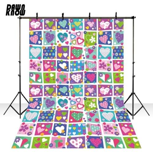 DAWNKNOW Heart-shape Vinyl Photography Background For Newborn Multicolour Photo Shoot Backdrop For Wedding Photo Studio F2252