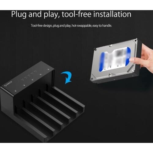 6558US3-C 3.5 Inches 5 Bay High Speed Usb 3.0 HDD Docking Station Tool Free USB 3.0 To SATA Hard Drive Enclosure Case Adapter