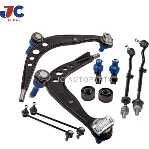 10 PCS/SET Auto Suspension Control Arm Kits For BM-W E30 Front Lower Control Arms Ball Joint Tie Rod 31121127725 31121127726
