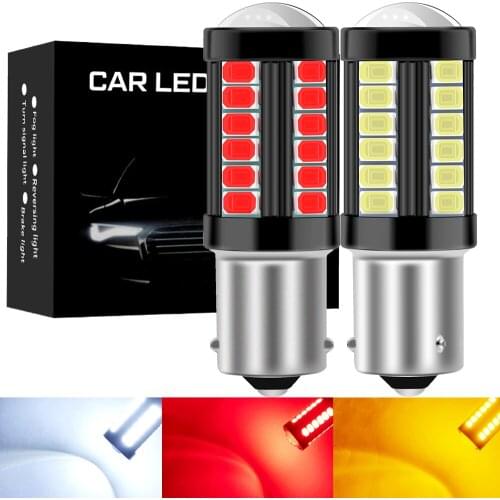 2pcs BA15S P21W P21/5W BAY15D BAU15S PY21W 5730 33SMD LED Car Tail Bulb Brake Reverse Lamp Daytime Running Signal Light 12V-24V