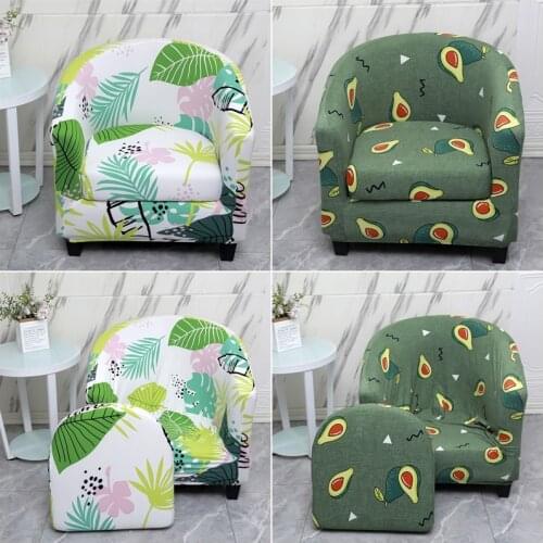 2Pcs/Set Split Pastoral BathTub Sofa Slipcover Elastic Spandex Living Room Club Chair Cover Washable Coffee Bar Couch Covers