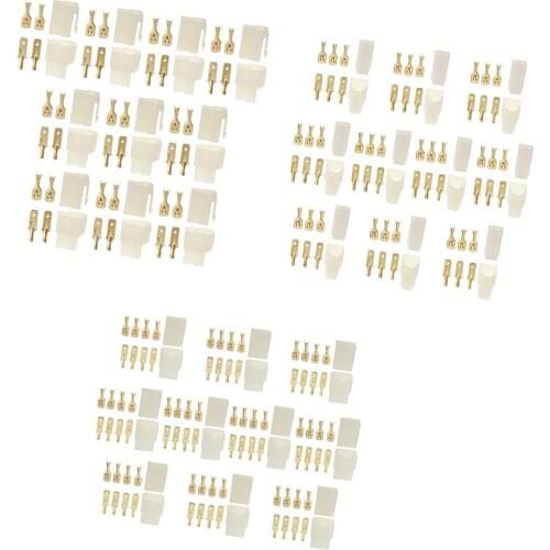 30 Kits Car Motorcycle Male Female 2 3 4 Way Pin 6.3mm Locking Connectors Plug & Socket