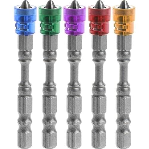 5 Pcs 65mm Anti Slip Electric Hex Magnetic Screwdriver Phillips S2 PH2 Single Head Bit Tool
